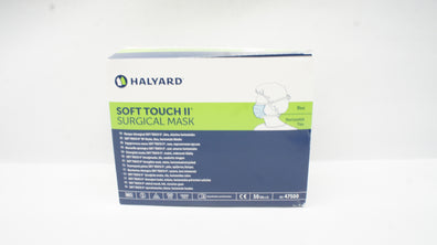 Halyard 47500 Soft Touch II Surgical Mask, Blue - Box of 50